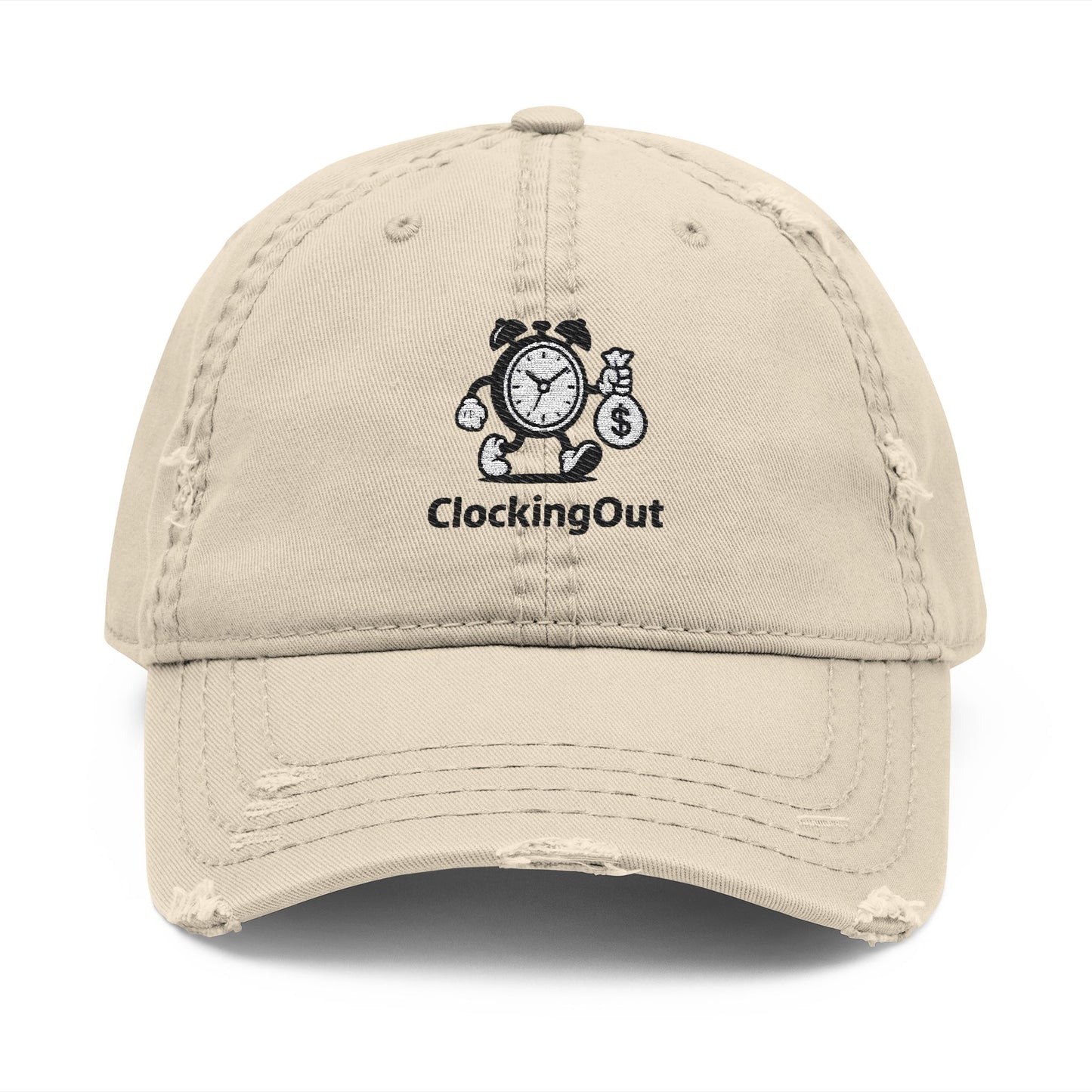 ClockingOut Distressed Dad Hat