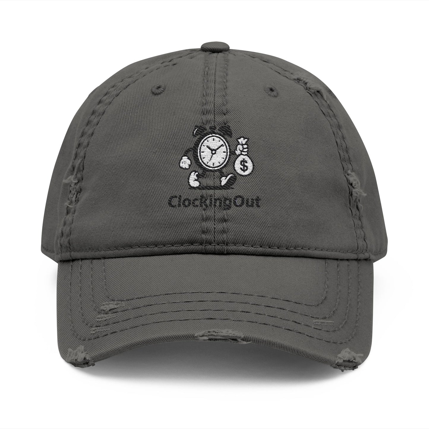 ClockingOut Distressed Dad Hat